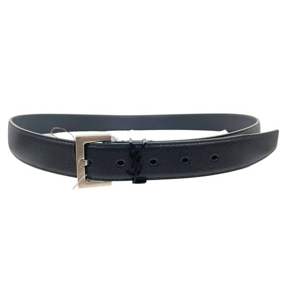 Saint Laurent Cassandre Grained Leathe Belt Square Buckle Black Size 105/42 - Picture 4 of 11